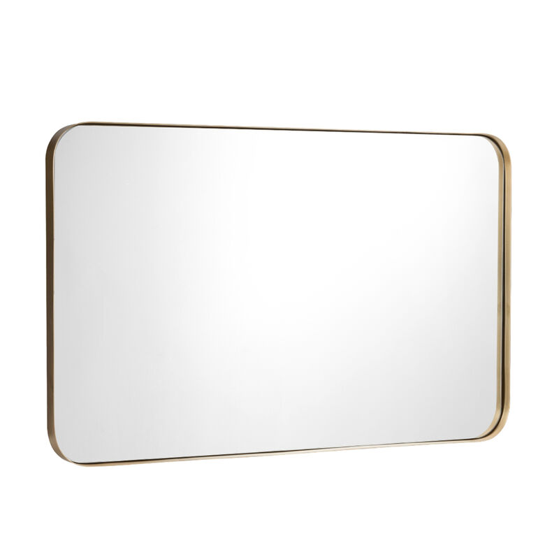 32" x 20" Metal Frame Wall-Mounted Rectangle Mirror
