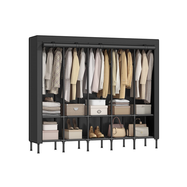 Spacious Wardrobe Closet with Hanging Rails for Organized Clothing Storage