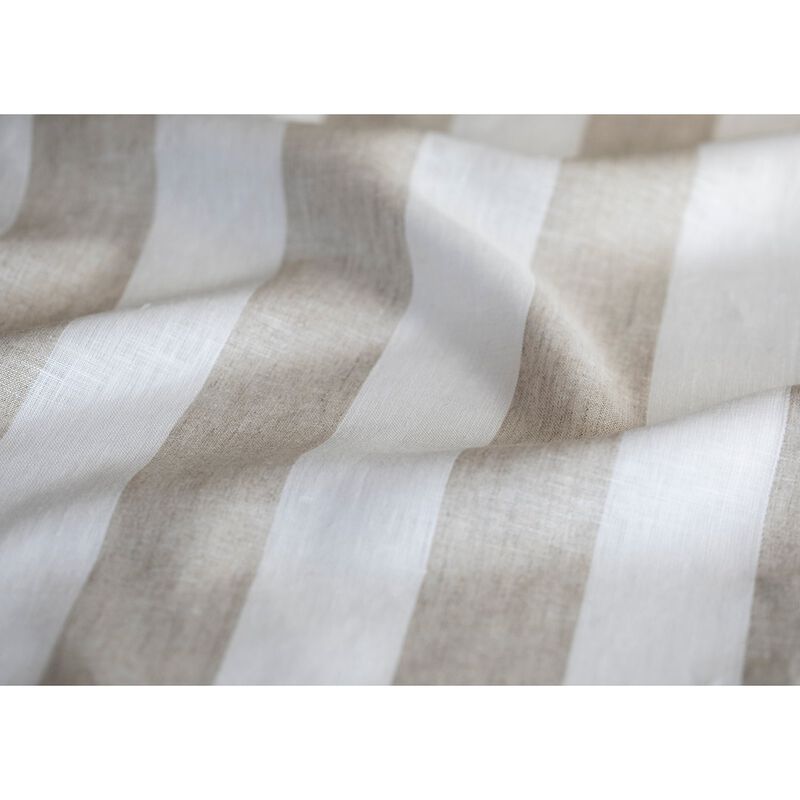 Solino Home 100% Pure Linen Table Runner | Cabana Stripe for Thanksgiving, Christmas