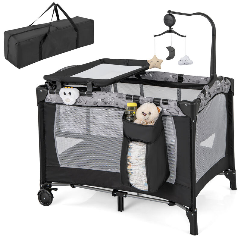 Multi-Functional Baby Playpen with Mattress and Removable Changing Table