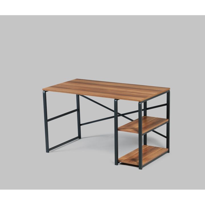 Sage Metal Frame 47 Wooden Top 2 Shelves Writing And Computer Desk