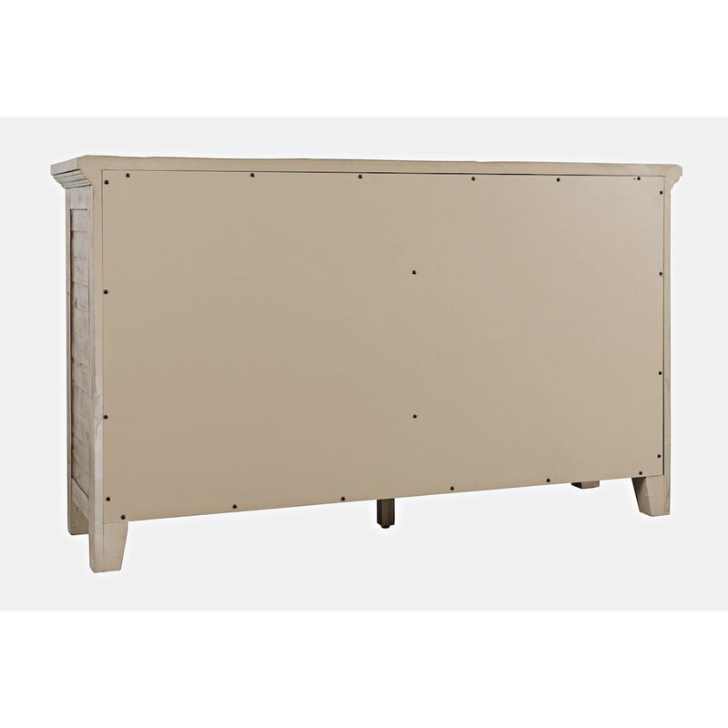 Jofran Rustic Shores 54 Coastal Distressed Acacia Four-Door Credenza Cabinet