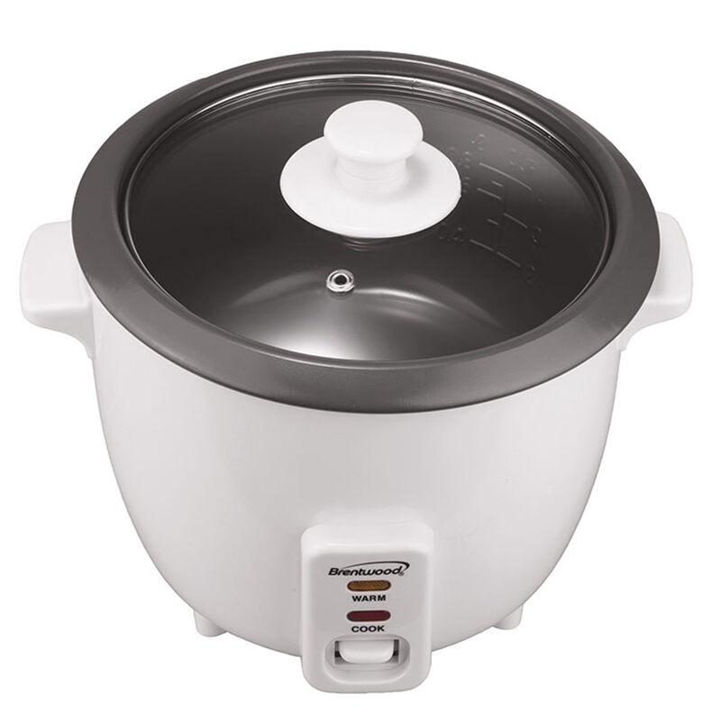 Brentwood 4 Cup Rice Cooker / Non-Stick with Steamer in White
