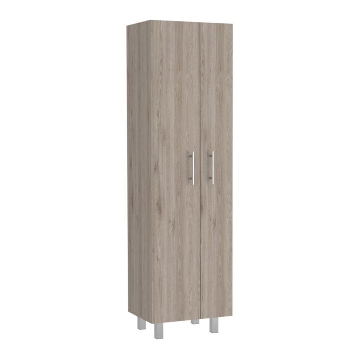 Halifax 2-Door Rectangle Closet Pantry Light Gray And White