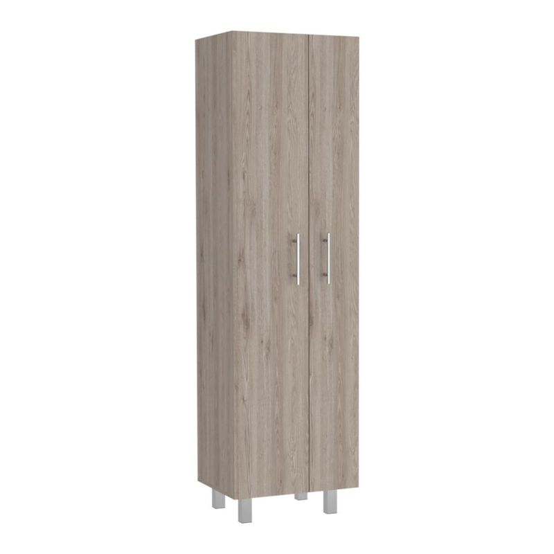 Halifax 2-Door Rectangle Closet Pantry Light Gray And White