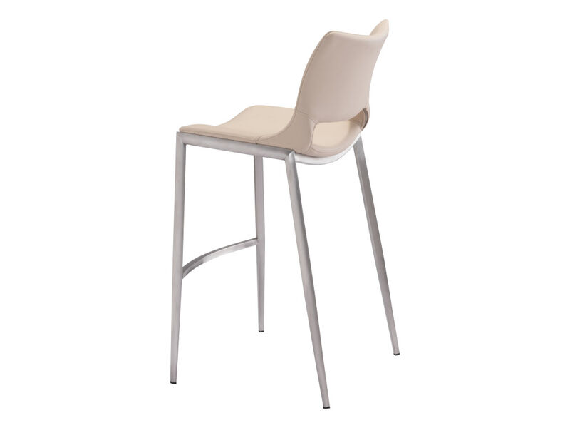 Ace Barstool (Set of 2) Light Pink & Silver