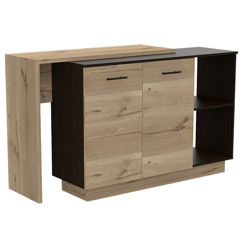 Kitchen Island Ohio, Kitchen, Black / Light Oak