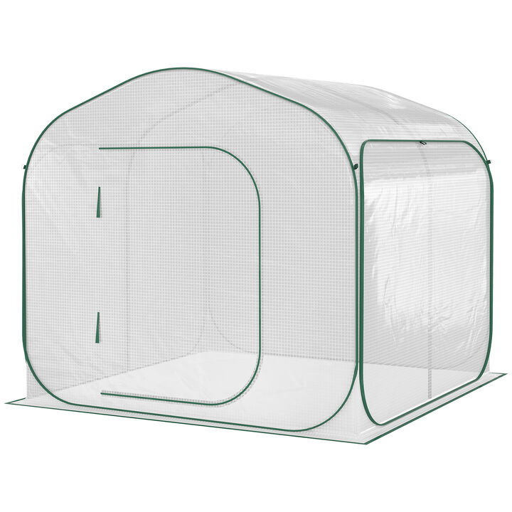 Instant 7' x 6' Backyard Pop-Up Greenhouse, Portable for Tropical Plants, White