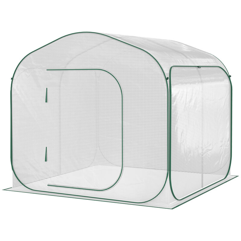 Instant 7' x 6' Backyard Pop-Up Greenhouse, Portable for Tropical Plants, White