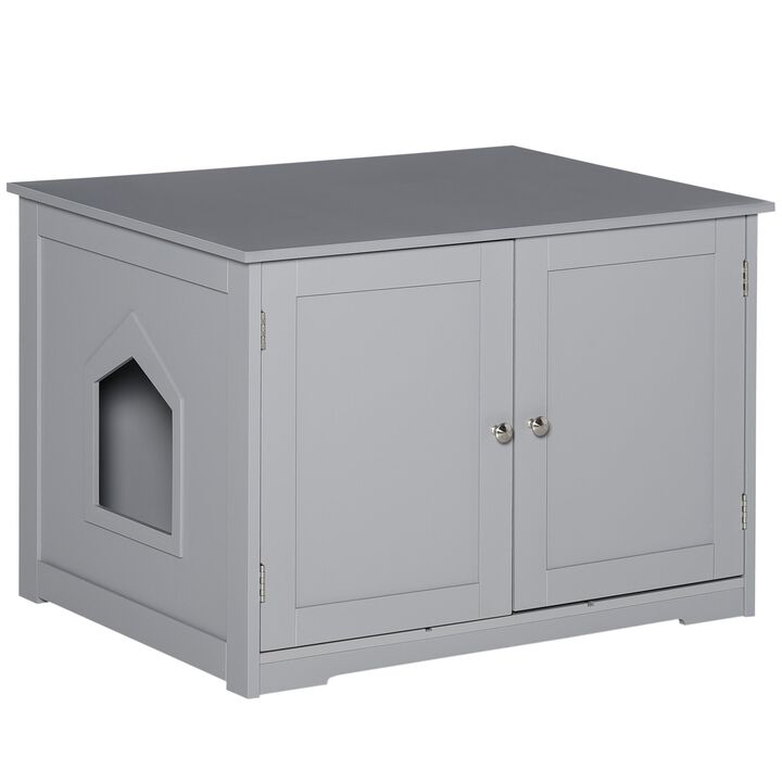 Dark Gray Cat Furniture: Discreet Litter Box Side Table