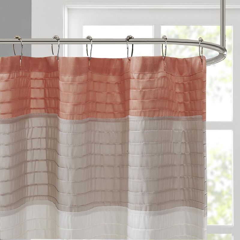 Belen Kox Faux Silk Colorblock Shower Curtain, Belen Kox