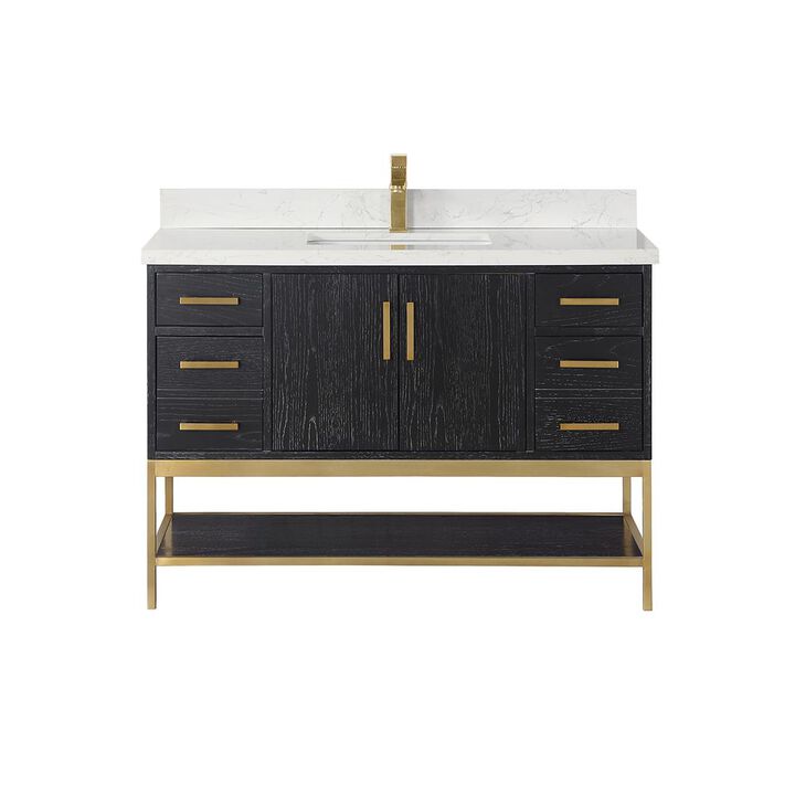 Altair 48 Single Bathroom Vanity Set in Black Oak without Mirror