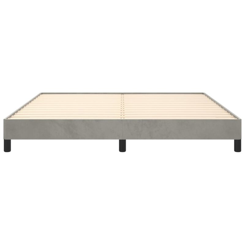 vidaXL Velvet Bed Frame King Size - Modern Design with Durable Plywood and Engineered Wood Construction - Light Gray, 81.1"x 77.2"x 9.8"