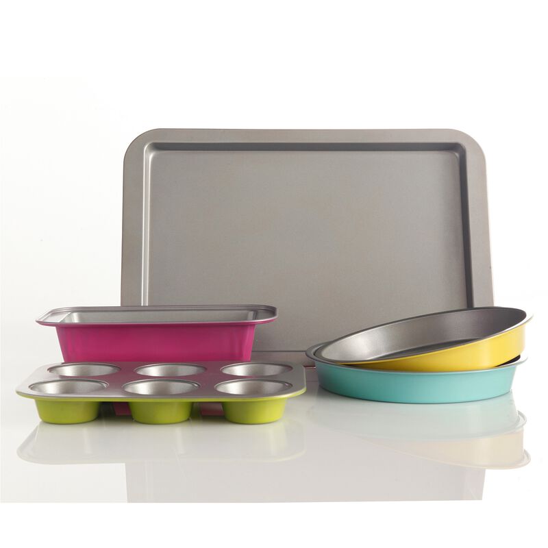 Gibson Home Color Splash Lyneham 5 pc Carbon Steel Bakeware Set