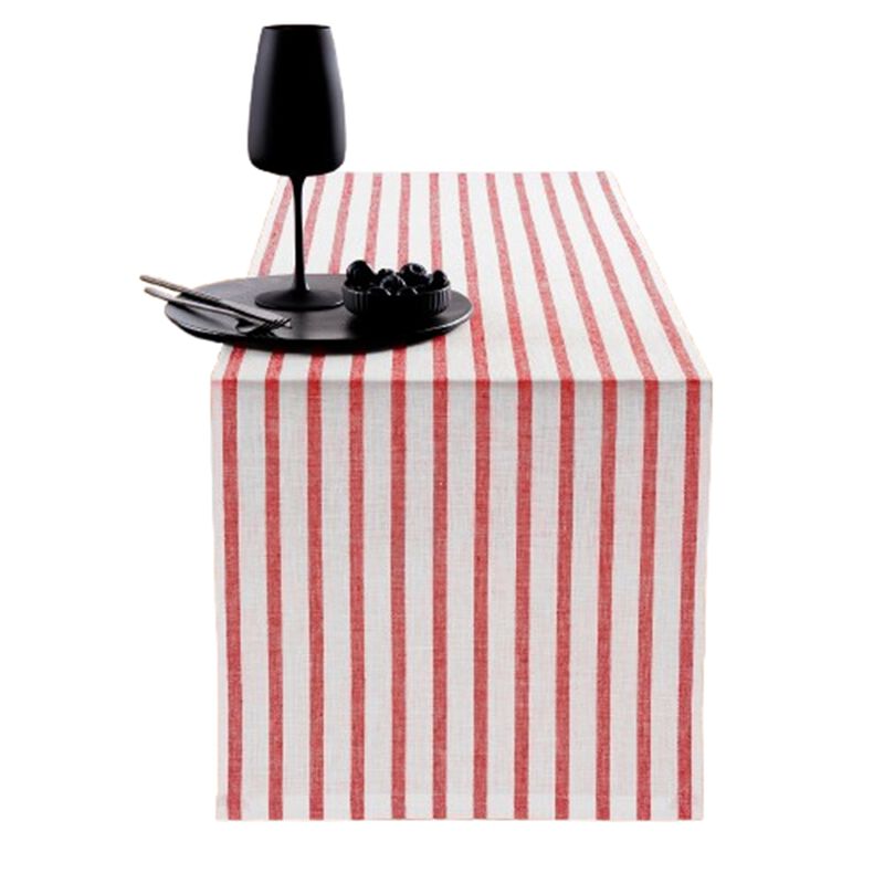 Solino Home 100% Pure Linen Table Runner | Madison Stripe