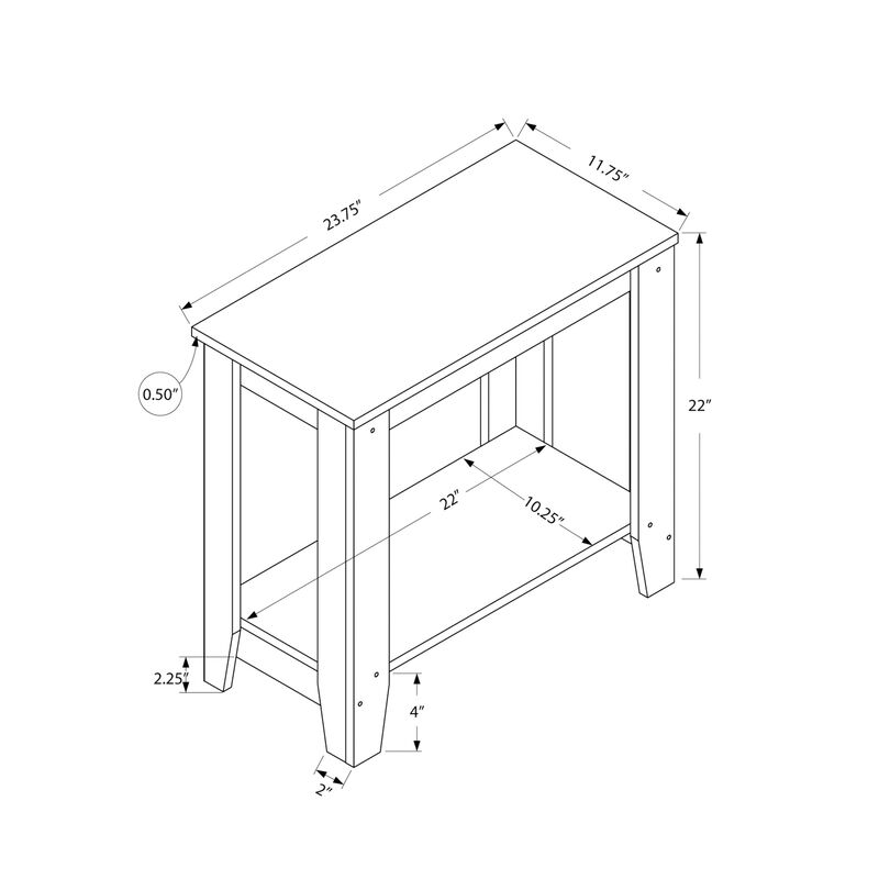Monarch Specialties I 3380 Accent Table, Side, End, Nightstand, Lamp, Living Room, Bedroom, Laminate, Grey, Contemporary, Modern