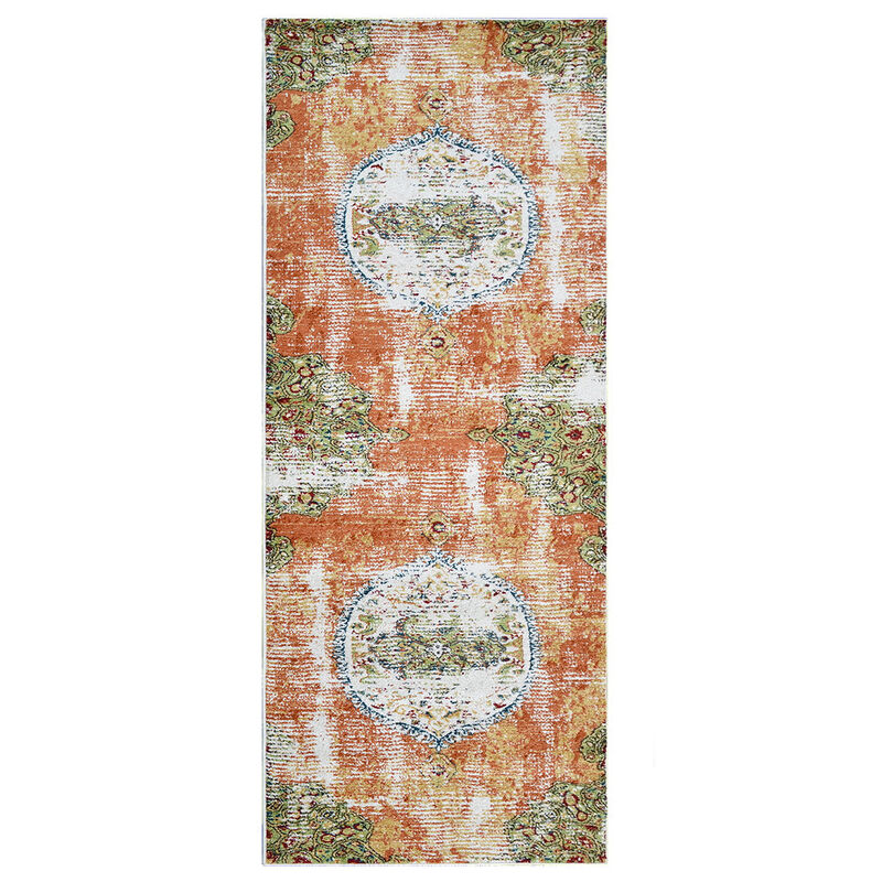RUGSOTIC CARPETS MACHINE MADE HEATSET POLYPROPYLENE AREA RUGS  - 3'2''x10', Runner Shape, Beige Caramel Color, Classic Oriental Traditional  Design, Midium Pile Machine Made Area Rugs (M00044)