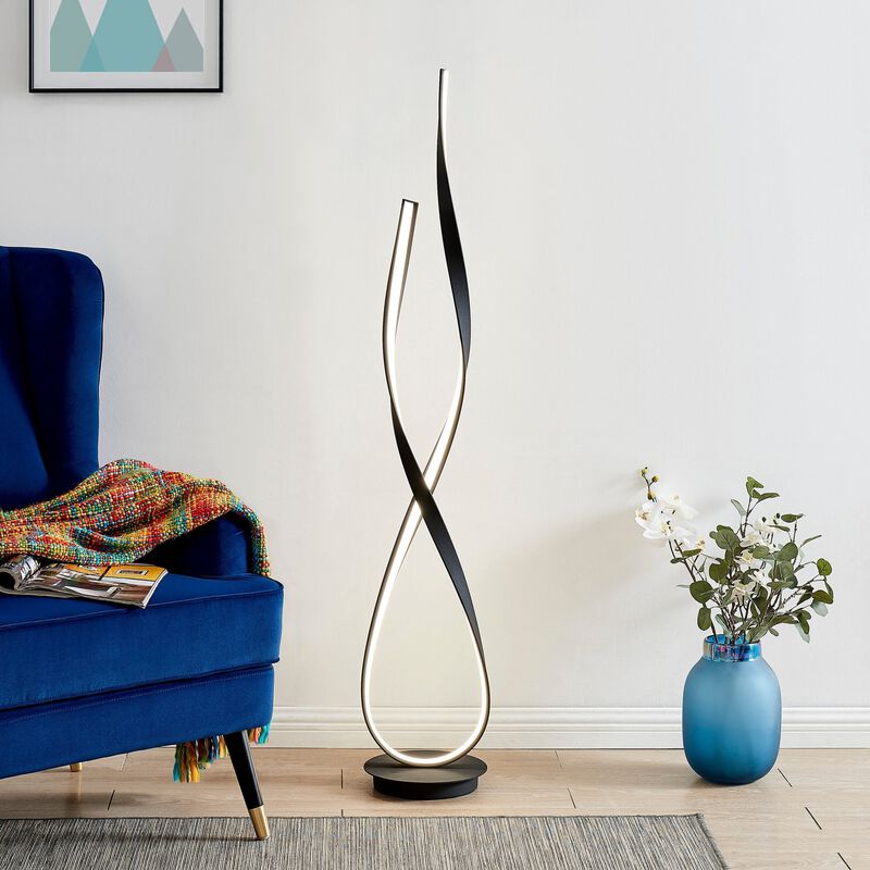 Vienna Floor Lamp Matte Black Metal Dimmable Integrated LED