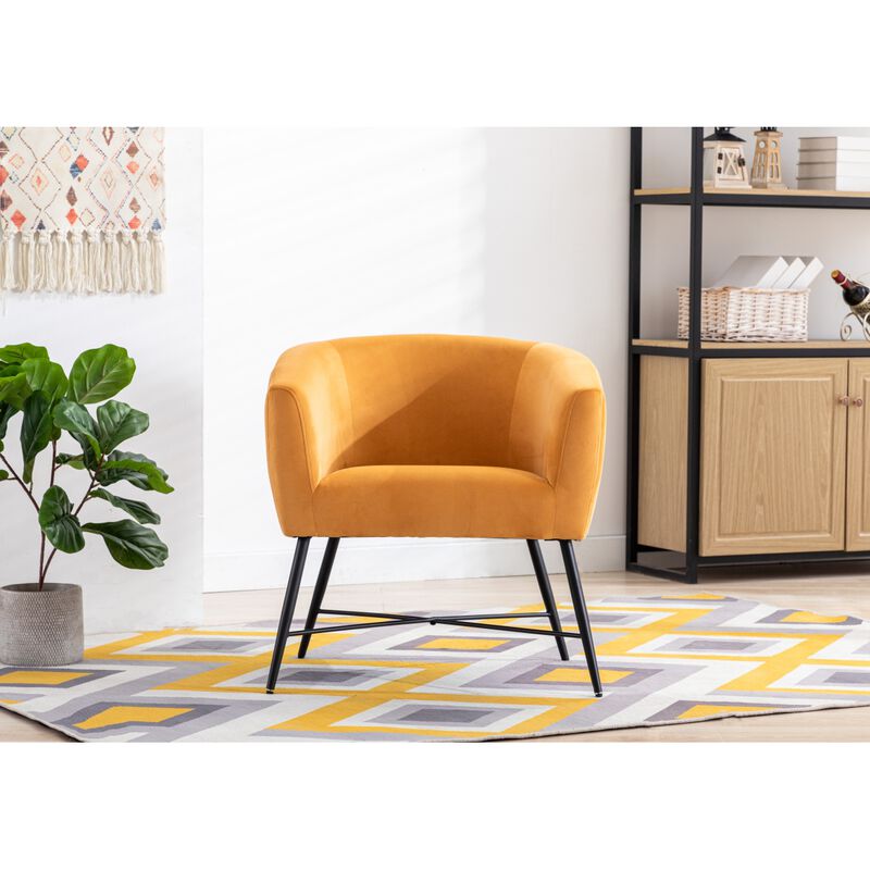 Luxurious Design Accent Chair Velvet Clean Line Design Fabric