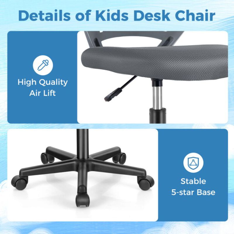 Hivvago Height-adjustable Ergonomic Kids Desk Chair with Universal Casters