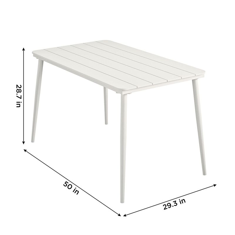 Novogratz Poolside Gossip, April 50" x 29" Rectangular Indoor/Outdoor Dining Table, Charcoal