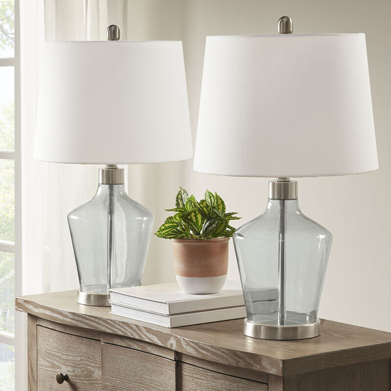 Harmony Angular Glass Table Lamp, Set Of 2