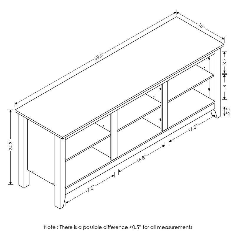 Furinno Furinno Jensen TV Stand with Shelves, for TV up to 60 Inch, French Oak Grey