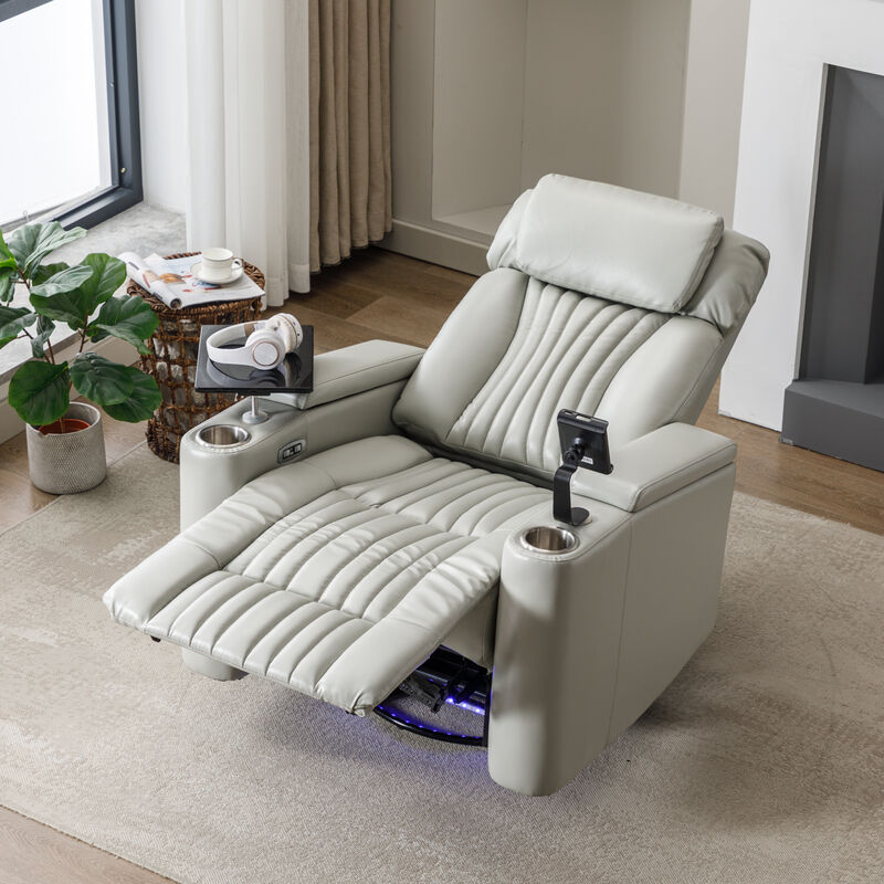 Merax Power Swivel Recliner Chair with Cell Phone Holder