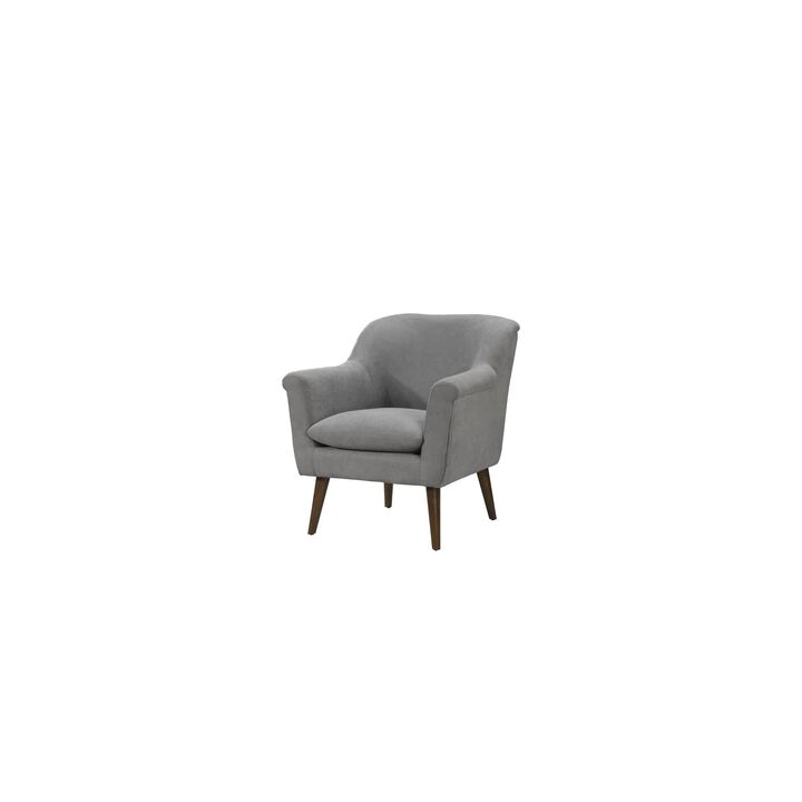 Shelby Steel Gray Woven Fabric Armchair