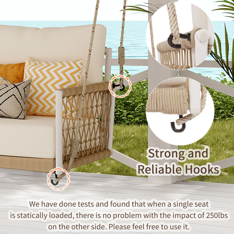 Merax Woven Rope Outdoor Swing Sofa