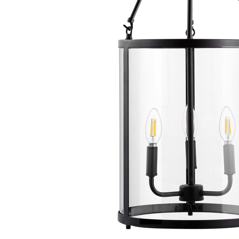 Kinsley 3-Light Industrial Farmhouse Iron/Glass LED Pendant