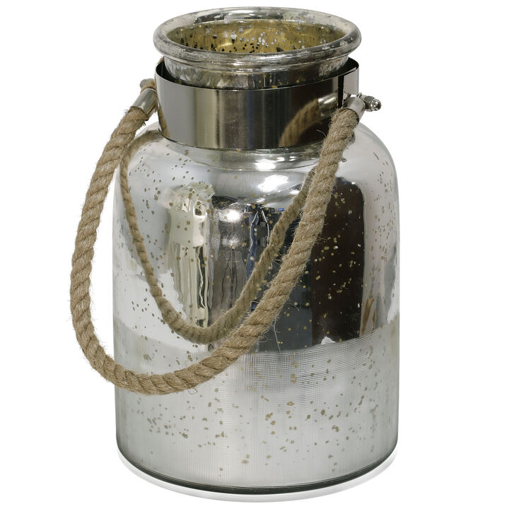 Half Etched Glass Lantern Jar