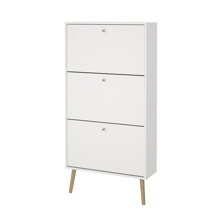 Tvilum Bodo 3 Drawer Shoe Storage Cabinet,  White