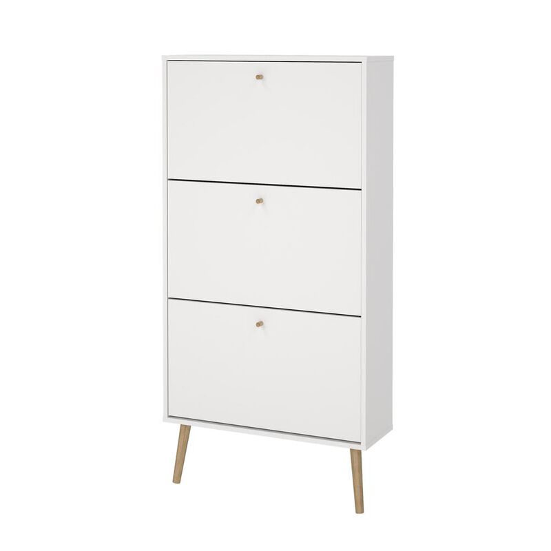 Tvilum Bodo 3 Drawer Shoe Storage Cabinet,  White