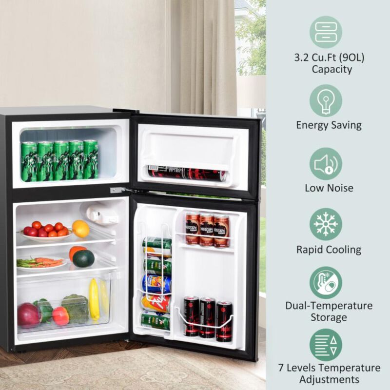 Costway 3.2 cu ft Compact Stainless Steel Refrigerator