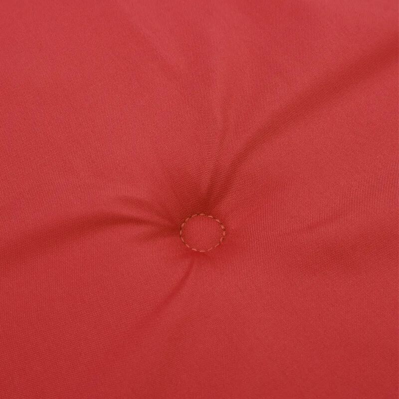Outdoor Cushion for Chair Set of 6, 20x40 Red Tufted Oxford Fabric - Benzara