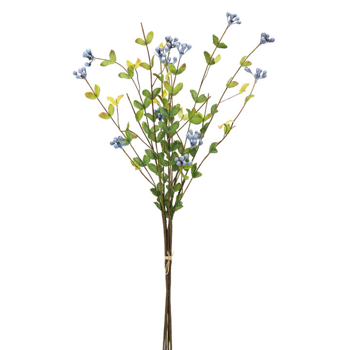 12-Piece Blue Berry Foliage Spray Set for Vibrant Seasonal Arrangements and Crafts