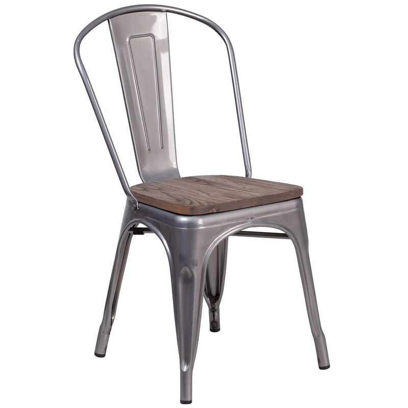 Metal/Wood Colorful Restaurant Chairs