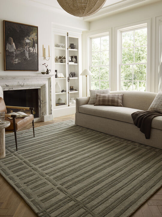 Bradley BRL-07 Sage / Olive 18" x 18" Sample Rug by Chris Loves Julia