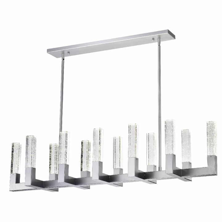 Dianyi Chandelier Silver Metal and Acrylic 12 LED Lights Dimmable