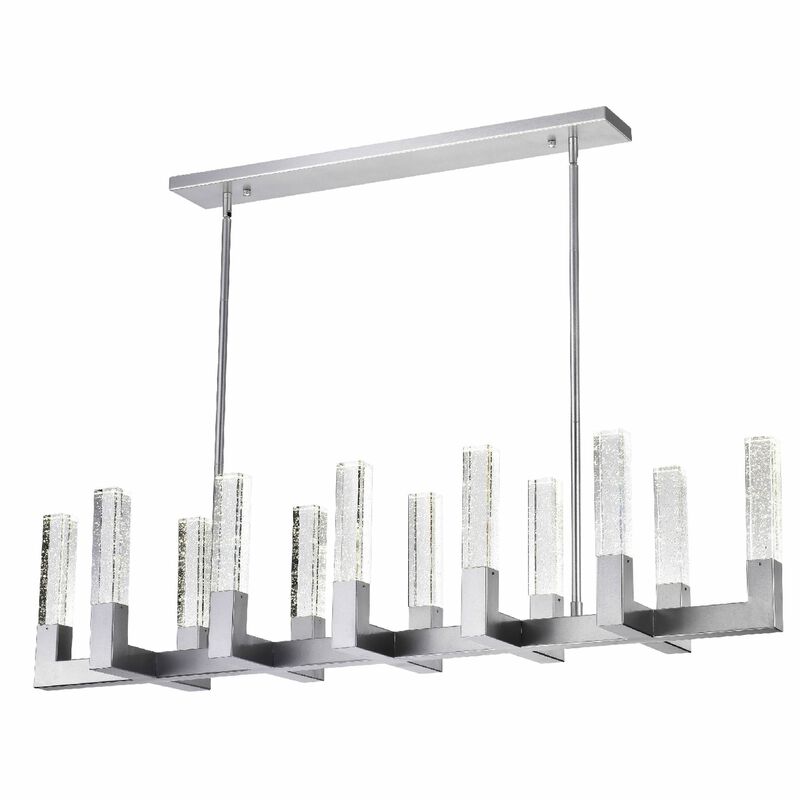 Dianyi Chandelier Silver Metal and Acrylic 12 LED Lights Dimmable