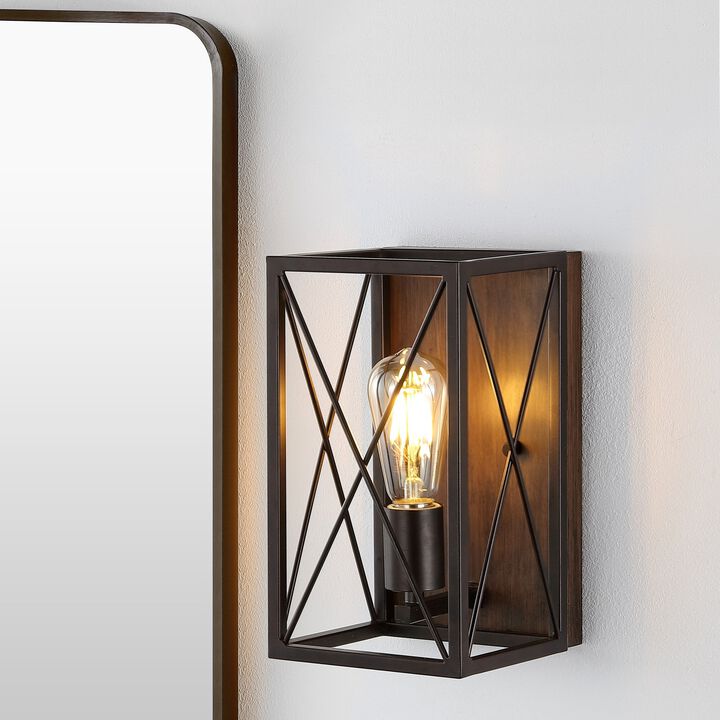 Norris 1-Light Farmhouse Rustic Iron LED Sconce