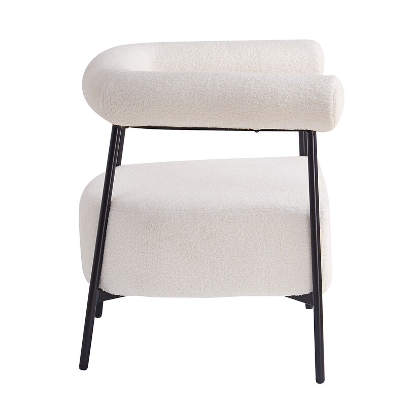 Merax Modern Boucle Fabric Upholstered Accent Chair