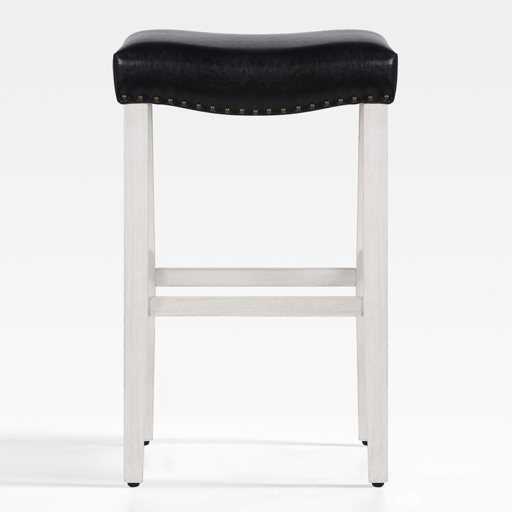 WestinTrends 29" Upholstered Backless Saddle Seat Bar Stool