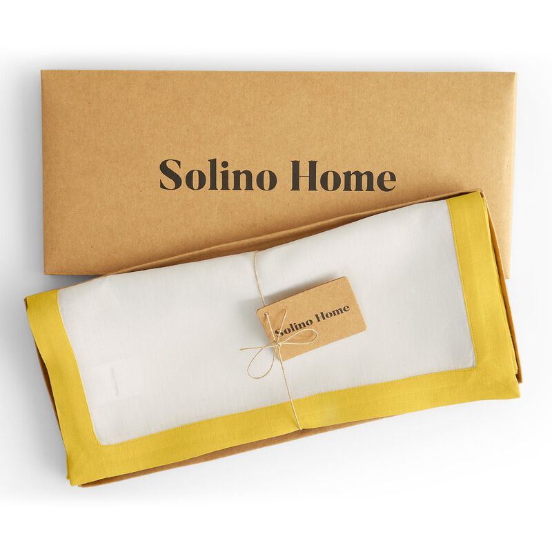 Solino Home 100% Pure Linen Table Runner 14 x 60 Inch | Classic
