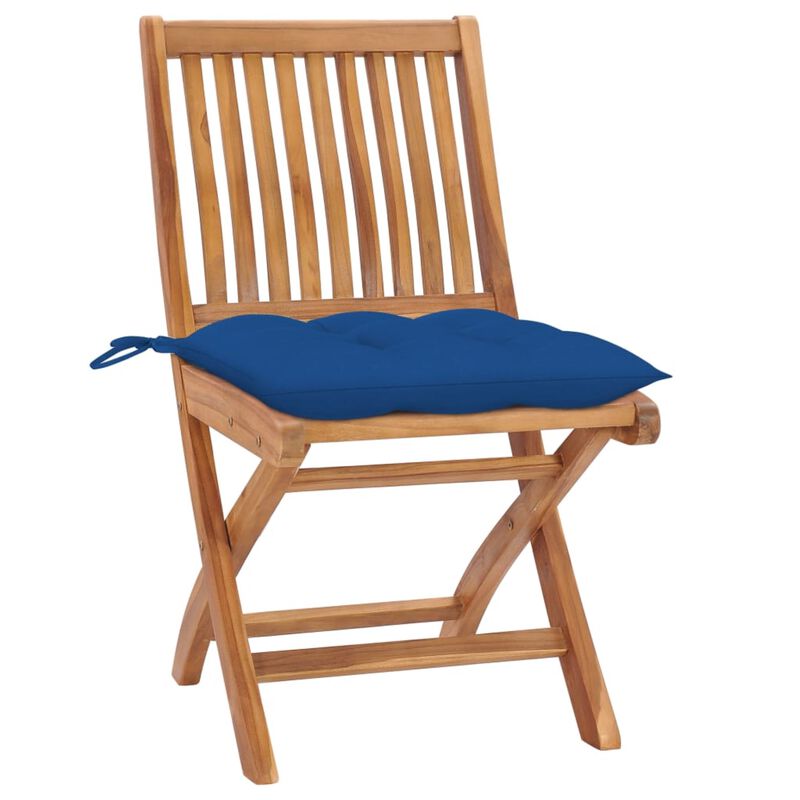 vidaXL Folding Garden Chairs with Cushions 6 pcs Solid Teak Wood