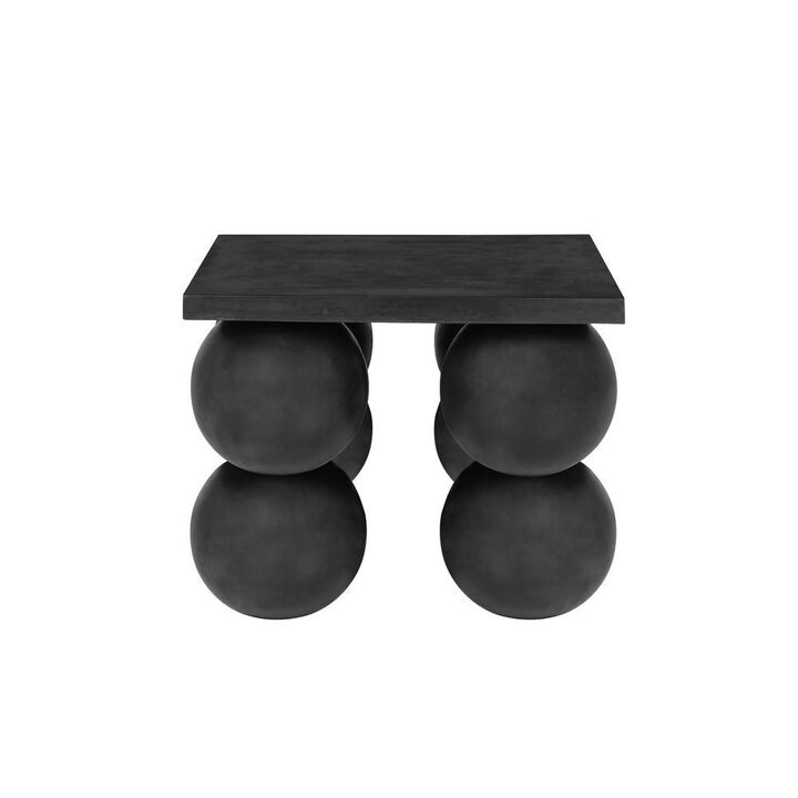 90210 Furniture Dani Square Side Table Small In Black Concrete