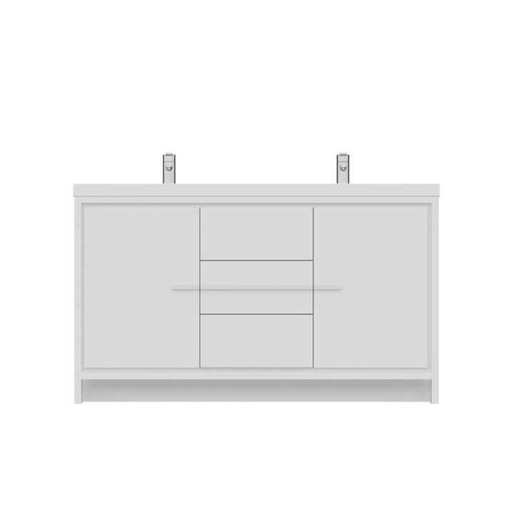 Alya Bath Sortino 60 Modern Double Bathroom Vanity in White