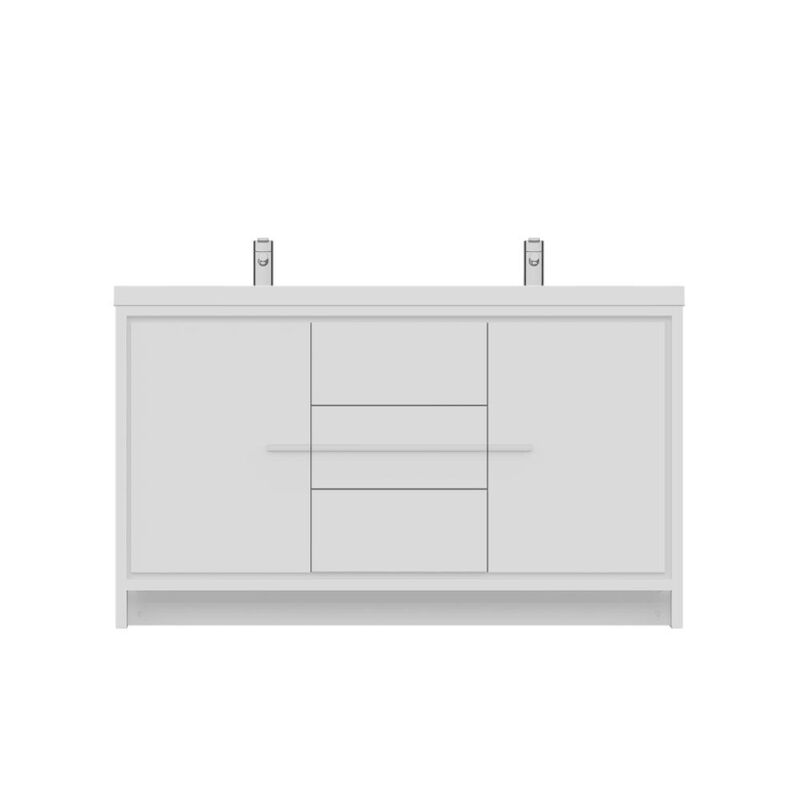 Alya Bath Sortino 60 Modern Double Bathroom Vanity in White