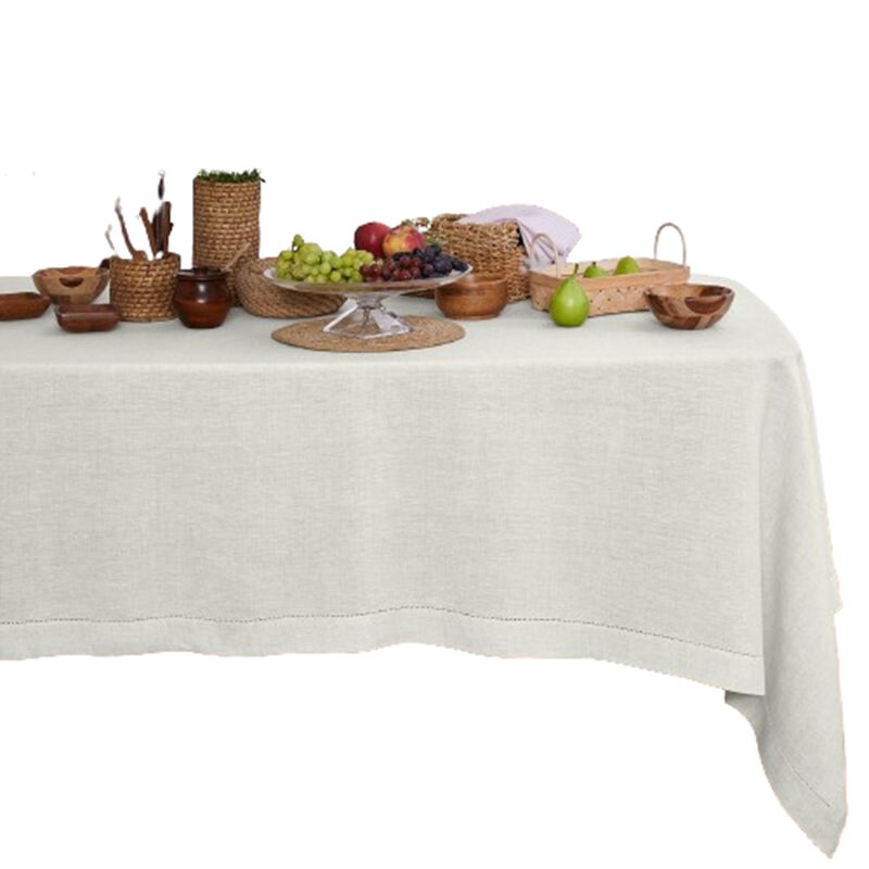 Solino Home 100% Pure Linen Tablecloth | Sonoma Hemstitch